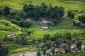 Landscaped Scenery View of Agriculture Rice Fields, Nature Landscape of Rice Terrace Field at Sapa, Vietnam. Panorama Countryside Royalty Free Stock Photo