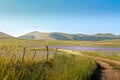 Agriculture at Castelluccio in the Italian Mountains Royalty Free Stock Photo