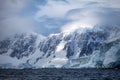 Landscapes Antarctica beautiful snow-capped mountains against the cloud sky