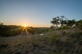 Landscapes around willow city loop texas at sunset Royalty Free Stock Photo