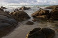 Landscapes, the beauty of large rocks and sea