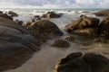 Landscapes, the beauty of large rocks and sea