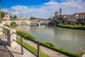 Landscapes of the city of Verona. Verona is a city in the Veneto region of northern Italy. Its historic center, built in a bend of Royalty Free Stock Photo