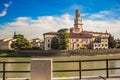 Landscapes of the city of Verona. Verona is a city in the Veneto region of northern Italy. Its historic center, built in a bend of Royalty Free Stock Photo