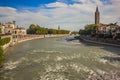 Landscapes of the city of Verona. Verona is a city in the Veneto region of northern Italy. Its historic center, built in a bend of Royalty Free Stock Photo