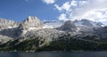 The snow of spring on the glacier of the marmolada