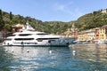 Landscapes, houses and villas on the sea along the coast of Portofino