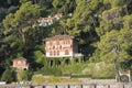 Landscapes, houses and villas on the sea along the coast of Portofino