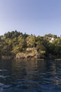 Landscapes, houses and villas on the sea along the coast of Portofino