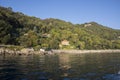 Landscapes, houses and villas on the sea along the coast of Portofino