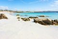 Landscapes of Ireland. White sand of roundstone, Connemara in Galway county