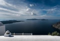 Landscapes of the island of Santorini. View of the volcano. Greece. Royalty Free Stock Photo