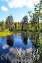 Landscapes of Karelia - a lake with clouds