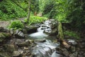 Landscapes of the mountains and Mountain river and natural green forest. Royalty Free Stock Photo