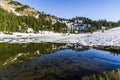 Landscapes of Mt Rainier Sunrise Tipsoo Lake and White River. Royalty Free Stock Photo