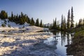 Landscapes of Mt Rainier Sunrise Tipsoo Lake and White River. Royalty Free Stock Photo