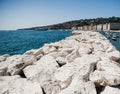 Landscapes of Naples; coast of the city of white stone Royalty Free Stock Photo