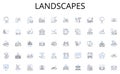 Landscapes line icons collection. Nerking, Resume, Cover letter, Job search, Interview, Skills, Training vector and