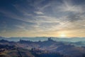 Landscapes of the Piedmontese Langhe with the famous medieval castle of Serralunga d`Alba Royalty Free Stock Photo