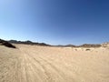 Landscapes of poor desert nature on the outskirts of Sharm el-Sheikh. Royalty Free Stock Photo