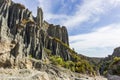 Landscapes of Putangirua Pinnacles. North Island, New Zealand Royalty Free Stock Photo