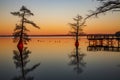 Landscapes of Reelfoot Lake Tennessee in Sunset Royalty Free Stock Photo
