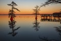 Landscapes of Reelfoot Lake Tennessee in Sunset Royalty Free Stock Photo