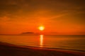 Landscapes of sunset on the beach with colorful sky Royalty Free Stock Photo