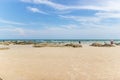 Landscapes View The atmosphere is beautiful Sand and sea