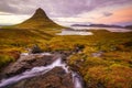 Landscapes and waterfalls. Kirkjufell mountain in Iceland Royalty Free Stock Photo