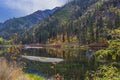 Landscapes of Wenatchee River  Lake Wenatchee and Leavenworth in Autumn. Royalty Free Stock Photo