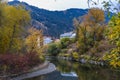 Landscapes of Wenatchee River  Lake Wenatchee and Leavenworth in Autumn. Royalty Free Stock Photo