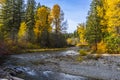 Landscapes of Wenatchee River  Lake Wenatchee and Leavenworth in Autumn. Royalty Free Stock Photo