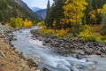 Landscapes of Wenatchee River  Lake Wenatchee and Leavenworth in Autumn. Royalty Free Stock Photo