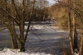 Landscapes wintry - Pond of the mute in a French city which is called Elancourt. Royalty Free Stock Photo