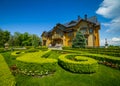 Landscaping in the garden. The path in the garden.Beautiful back Royalty Free Stock Photo