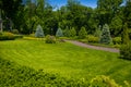 Landscaping in the garden. The path in the garden.Beautiful back Royalty Free Stock Photo