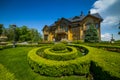 Landscaping in the garden. The path in the garden.Beautiful back Royalty Free Stock Photo