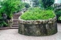 Landscaping in the garden. The stair in the garden.