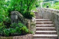 Landscaping in the garden. The stair in the garden.