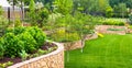 Landscaping in home garden Royalty Free Stock Photo