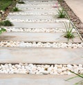 Landscaping modern simple stone pathway in garden decoration wit