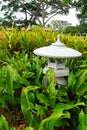Landscaping in oriental style garden Royalty Free Stock Photo