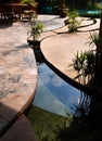 Landscaping - Tropical resort concrete pond Royalty Free Stock Photo