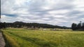 Landscapr of farm beside the railway