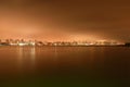 Landscpae of New York City skyline at night Royalty Free Stock Photo