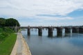 Landscpae of Susquehanna River Shore in Harrisburg, Pennsylvania Royalty Free Stock Photo