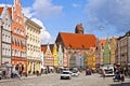 Landshut, Germany - colorful view of city center with the beauti Royalty Free Stock Photo