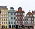 LANDSHUT, GERMANY - February 11, 2018: View of the famous Colorful ancient Buildings in the historic Center of Landshut in Bavari Royalty Free Stock Photo