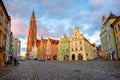 Landshut Old Town, Bavaria, Germany, traditional colorful gothic style medieval houses